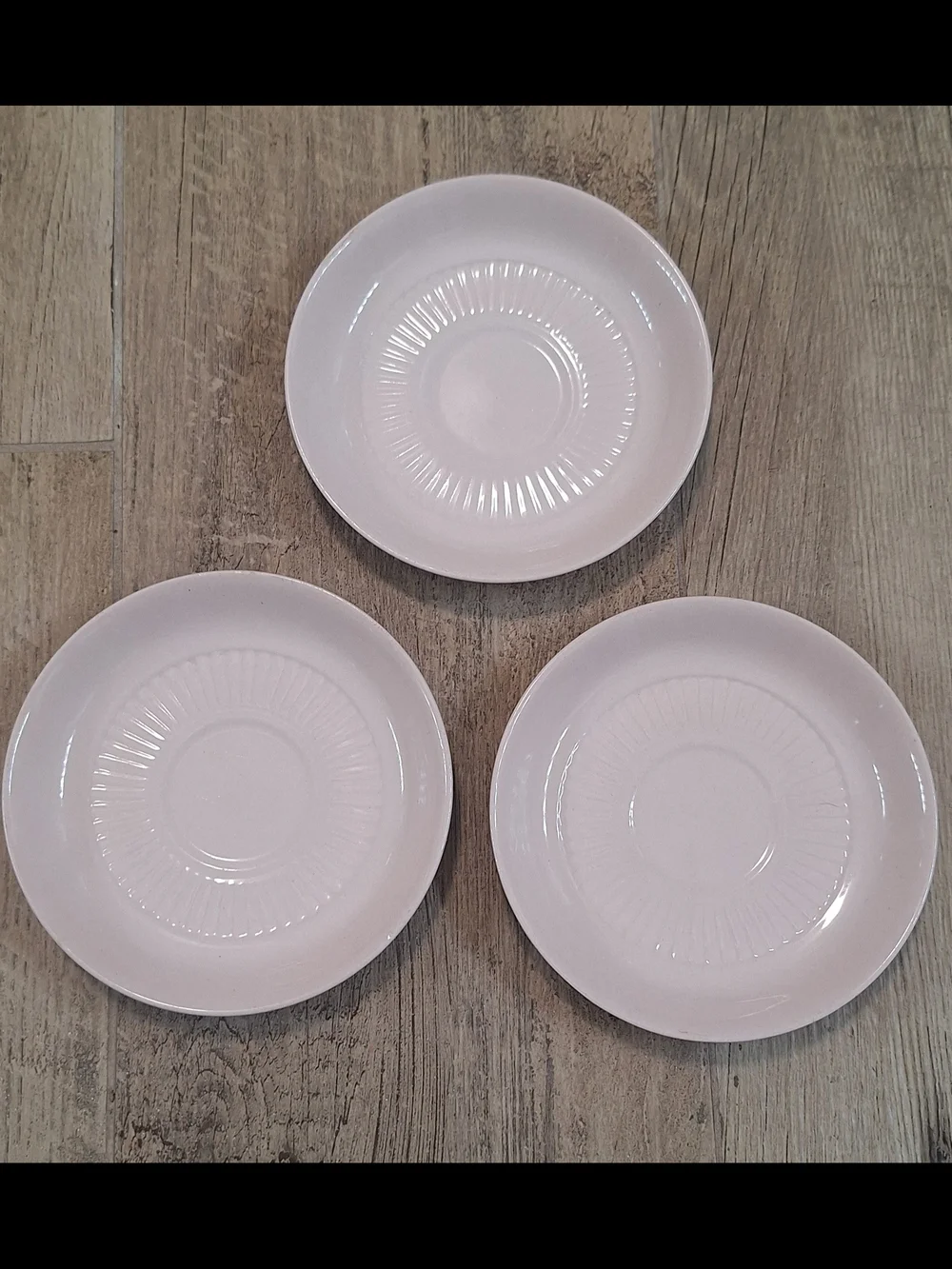 Vintage Wm Adams & Sons Micratex Pink Ironstone Saucers Set of 3 Cottagecore Tea